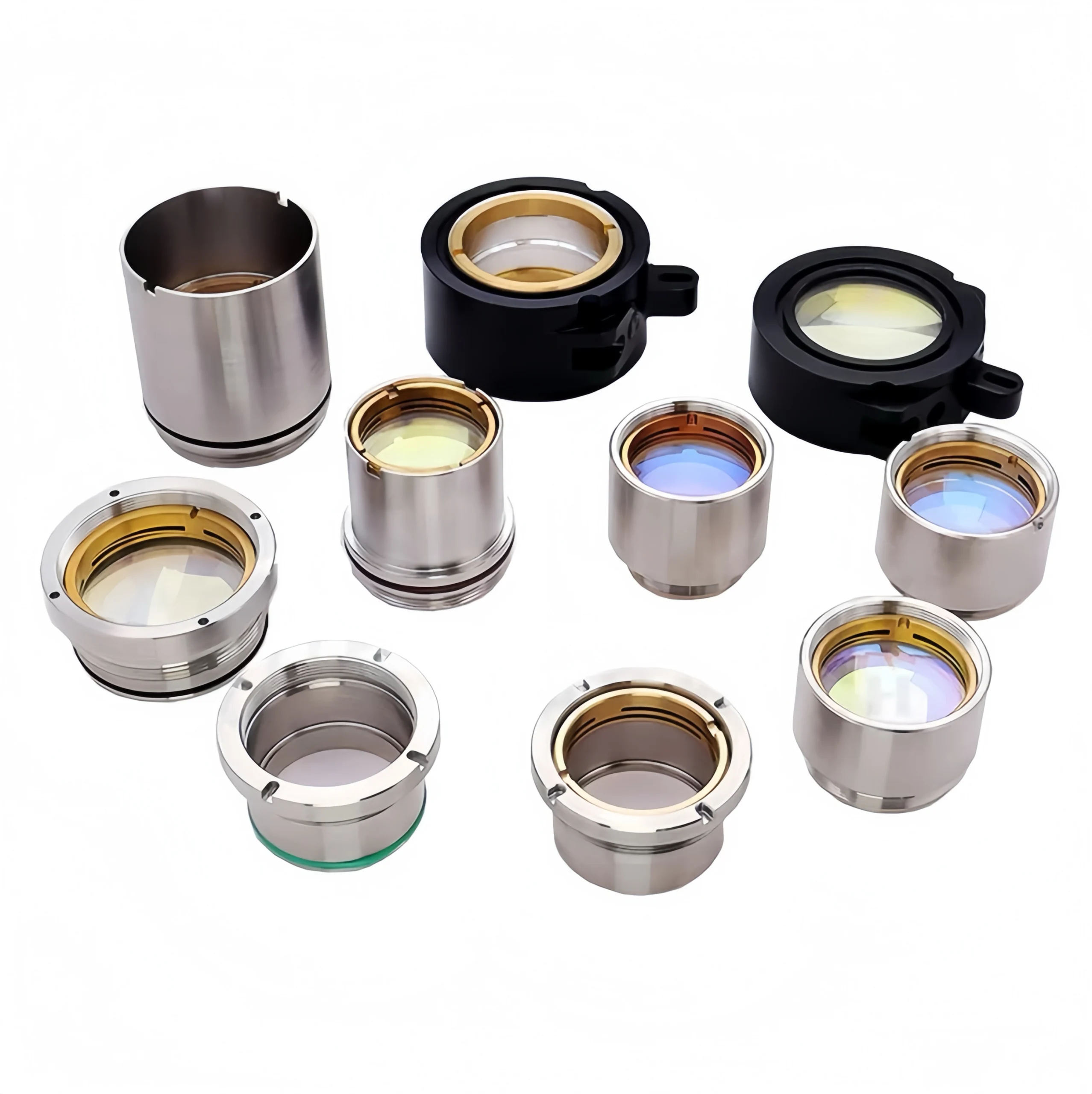 Doublet collimating lens assembly for fiber laser head beam alignment