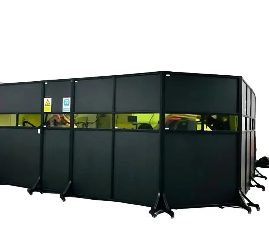 Full protection laser safety enclosure for handheld welding machines