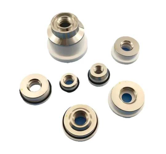 Installing laser ceramic ring and nozzle on fiber laser torch