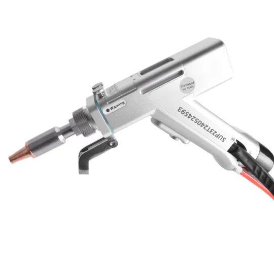 Handheld fiber laser welding head with ergonomic design for continuous use